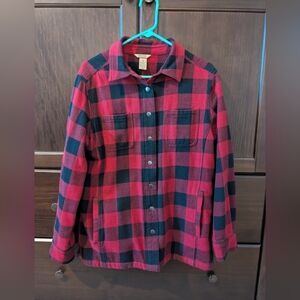 Duluth Trading Co Women's Folklore Flannel Insulated Shirt Jacket Size M